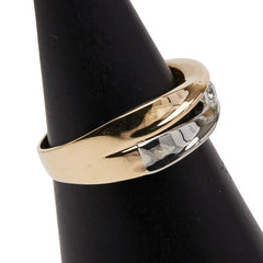 K18YG イエローゴールド Pt900 プラチナ ダイヤ0.18ct 1P リング 指輪 レディース 13.5号 【中古】