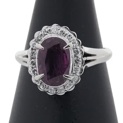 Pt900 プラチナ ルビー2.08ct ダイヤ0.27ct リング 指輪 レディース 11.5号 【中古】