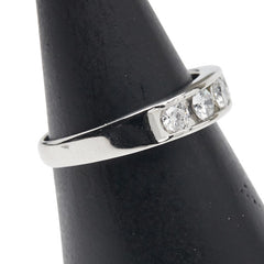 Pt900 プラチナ ダイヤ0.58ct 一文字 リング 指輪 レディース 10.5号 【中古】