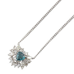 K18WG ホワイトゴールド アレキサンドライト0.27ct ダイヤ0.29ct ネックレス レディース 【中古】