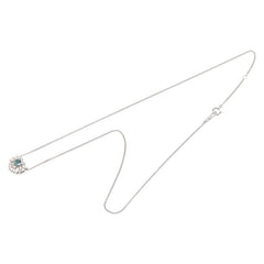 K18WG ホワイトゴールド アレキサンドライト0.27ct ダイヤ0.29ct ネックレス レディース 【中古】