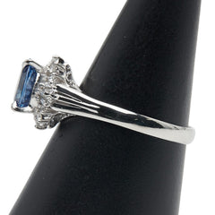 Pt900 プラチナ サファイア2.55ct ダイヤ0.35ct リング 指輪 レディース 21.5号 【中古】