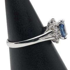 Pt900 プラチナ サファイア2.55ct ダイヤ0.35ct リング 指輪 レディース 21.5号 【中古】