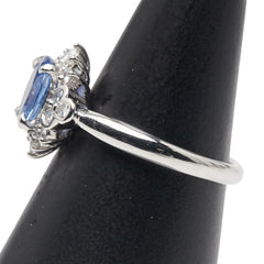 Pt900 プラチナ サファイア1.476ct ダイヤ0.34ct リング 指輪 レディース 13号 【中古】