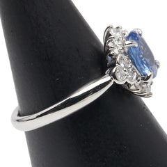 Pt900 プラチナ サファイア1.476ct ダイヤ0.34ct リング 指輪 レディース 13号 【中古】