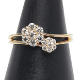 K18YG イエローゴールド ダイヤ0.30ct 花 フラワー モチーフ リング 指輪 レディース 7号 【中古】