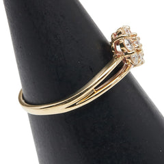 K18YG イエローゴールド ダイヤ0.30ct 花 フラワー モチーフ リング 指輪 レディース 7号 【中古】