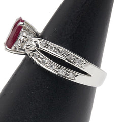 Pt900 プラチナ ルビー1.533ct ダイヤ0.30ct リング 指輪 レディース 12号 【中古】