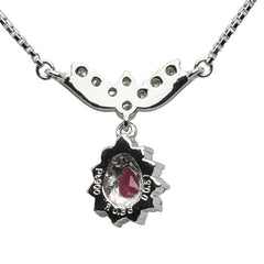 Pt900 プラチナ Pt850 プラチナ ルビー0.36ct ダイヤ0.51ct ペンダントネックレス レディース 【中古】