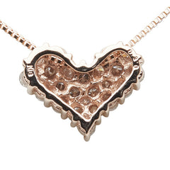 K18PG ピンクゴールド ダイヤ0.30ct ハート モチーフ ベネチアンチェーン ネックレス レディース 【中古】
