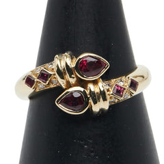 K18YG イエローゴールド ルビー0.58ct ダイヤ0.06ct リング 指輪 レディース 12号 【中古】