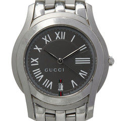 グッチ シェリーライン Gクラス 腕時計 5500M クオーツ グレー文字盤 ステンレススチール メンズ GUCCI 【中古】