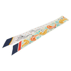 エルメス ツイリー GUEPARDS BANDANA チーター バンダナ スカーフ イエロー ホワイト マルチカラー シルク レディース HERMES 【中古】