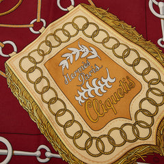 エルメス カレ90 Cliquetis クリケティス スカーフ レッド ゴールド マルチカラー シルク レディース HERMES 【中古】