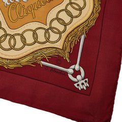 エルメス カレ90 Cliquetis クリケティス スカーフ レッド ゴールド マルチカラー シルク レディース HERMES 【中古】