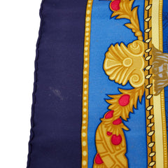 エルメス カレ90 LES BISSONE DE VENISE ベニスの船乗り スカーフ ブルー ネイビー マルチカラー シルク レディース HERMES 【中古】