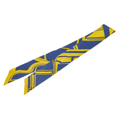 エルメス ツイリー Les Coupes Tattoo クーペ タトゥアージュ スカーフ ブルー イエロー シルク レディース HERMES 【中古】