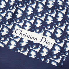 ディオール トロッター スカーフ ネイビー ホワイト シルク レディース Dior 【中古】