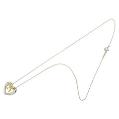 ティファニー オープンハート リボン ネックレス シルバー ゴールド SV925 シルバー K18 ゴールド コンビ レディース TIFFANY&Co. 【中古】