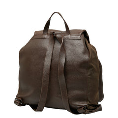 プラダ ロゴ リュック バッグパック ブラウン レザー ナイロン レディース PRADA 【中古】