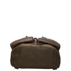 プラダ ロゴ リュック バッグパック ブラウン レザー ナイロン レディース PRADA 【中古】