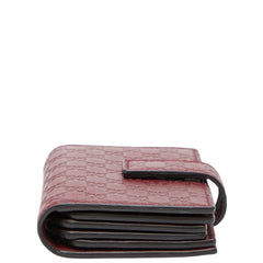 グッチ マイクログッチシマ カードケース カードホルダー 309656 ワインレッド ボルドー レザー レディース GUCCI 【中古】