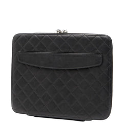 シャネル ココマーク iPadケース ブラック レザー レディース CHANEL 【中古】