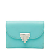 ティファニー T デコ カードケース パスケース ティファニーブルー レザー レディース TIFFANY&Co. 【中古】