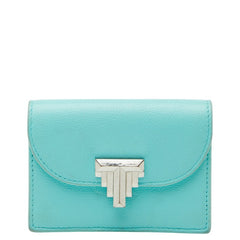ティファニー T デコ カードケース パスケース ティファニーブルー レザー レディース TIFFANY&Co. 【中古】