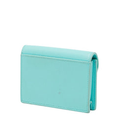 ティファニー T デコ カードケース パスケース ティファニーブルー レザー レディース TIFFANY&Co. 【中古】