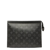 ルイ ヴィトン モノグラム エクリプス ポシェット ヴォワヤージュMM クラッチバッグ セカンドバッグ M61692 ブラック PVC レザー メンズ LOUIS VUITTON 【中古】