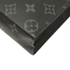 ルイ ヴィトン モノグラム エクリプス ポシェット ヴォワヤージュMM クラッチバッグ セカンドバッグ M61692 ブラック PVC レザー メンズ LOUIS VUITTON 【中古】