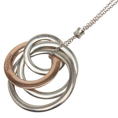 ティファニー インターロッキング サークル 4連 ネックレス シルバー ピンクゴールド SV925 シルバー ルベドメタル レディース TIFFANY&Co. 【中古】