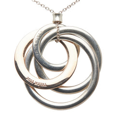 ティファニー インターロッキング サークル 4連 ネックレス シルバー ピンクゴールド SV925 シルバー ルベドメタル レディース TIFFANY&Co. 【中古】