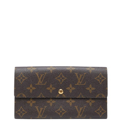 ルイ ヴィトン モノグラム ポシェット ポルト モネ クレディ 長財布 M61725 ブラウン PVC レザー レディース LOUIS VUITTON 【中古】