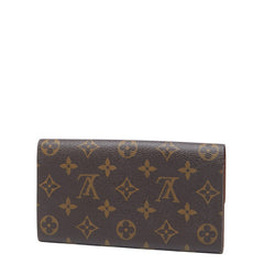 ルイ ヴィトン モノグラム ポシェット ポルト モネ クレディ 長財布 M61725 ブラウン PVC レザー レディース LOUIS VUITTON 【中古】