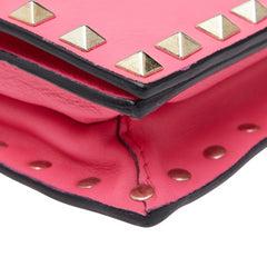 ヴァレンティノ スタッズ ショルダーバッグ ピンク レザー レディース VALENTINO 【中古】