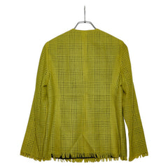 ヴェルサーチェ スカートスーツ セットアップ サイズ:40 イエロー ブラック ウール アンゴラ レディース VERSACE 【中古】