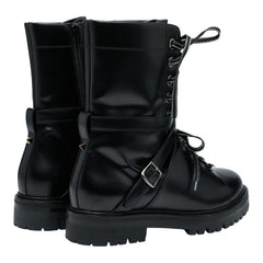 ヴァレンティノ コンバットブーツ サイズ:41 ブラック レザー レディース VALENTINO 【中古】