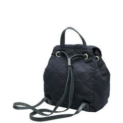 プラダ 三角ロゴプレート リュック バックパック ネイビー ナイロン レザー レディース PRADA 【中古】