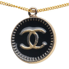 シャネル ココマーク ラウンド ネックレス ゴールド ブラック メッキ レディース CHANEL 【中古】
