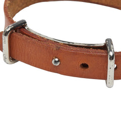 エルメス アピ2 ブレスレット ブラウン シルバー金具 レザー メタル レディース HERMES 【中古】