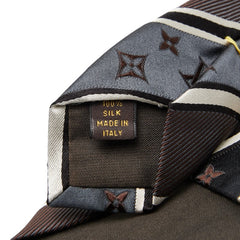 ルイ ヴィトン モノグラム ネクタイ ブラウン グレー シルク メンズ LOUIS VUITTON 【中古】