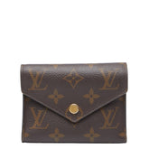 ルイ ヴィトン モノグラム ポルトフォイユ ヴィクトリーヌ 三つ折り財布 M62472 ブラウン PVC レザー レディース LOUIS VUITTON 【中古】