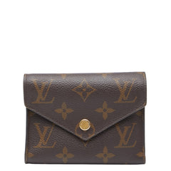 ルイ ヴィトン モノグラム ポルトフォイユ ヴィクトリーヌ 三つ折り財布 M62472 ブラウン PVC レザー レディース LOUIS VUITTON 【中古】