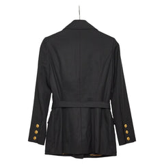 シャネル ココボタン ベルト付きジャケット パンツ セットアップ サイズ:36 ブラック ゴールド ウール レディース CHANEL 【中古】