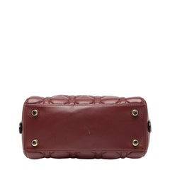 ディオール カナージュ レディディオール リリークラシック ハンドバッグ ショルダーバッグ 2WAY ボルドー ブラック レザー レディース Dior 【中古】