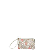 コーチ フラワー 花柄 ポーチ リストレット 57867 ベージュ マルチカラー PVC レザー レディース COACH 中古