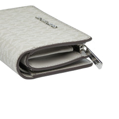 マイケルコース MKモノグラム 二つ折り財布 グレー PVC レザー レディース Michael Kors 【中古】