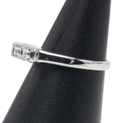 Pt900 プラチナ ダイヤ0.38ct 一文字 リング 指輪 レディース 10.5号 【中古】